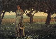 Winslow Homer The girl in the orchard Spain oil painting artist